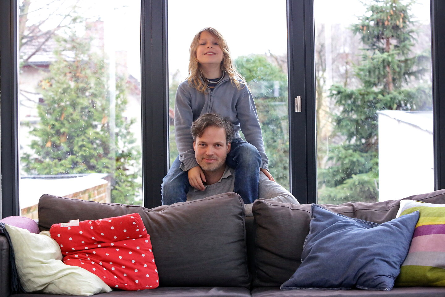 Familienfoto: Jochen Hein mit seiem Sohn Mika